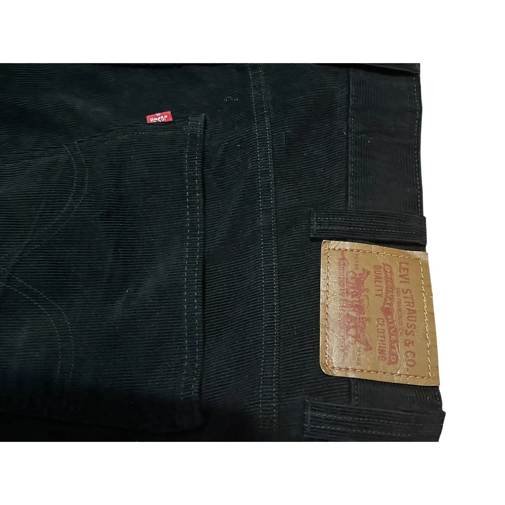 Levis 549 Low Loose Black Corduroy Pants Mens 37x31 Relaxed Skater Vintage